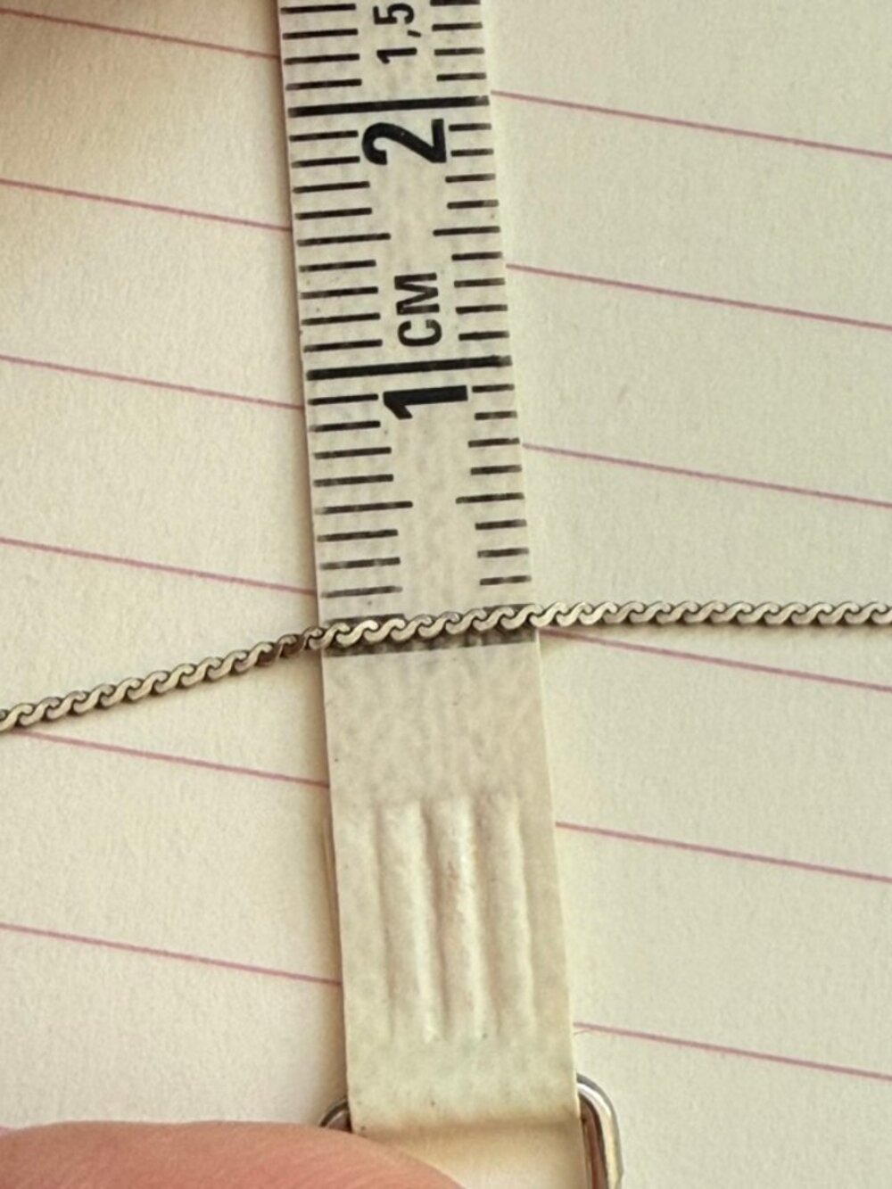 Solid 18k White Gold S Link Chain Necklace 14.7" 1mm - Picture 8 of 9